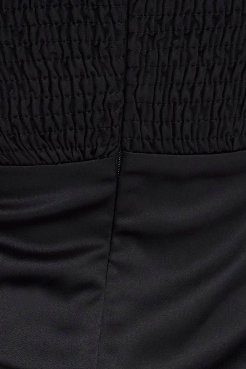 Black Mini Dress Corset Detail Long Sleeve