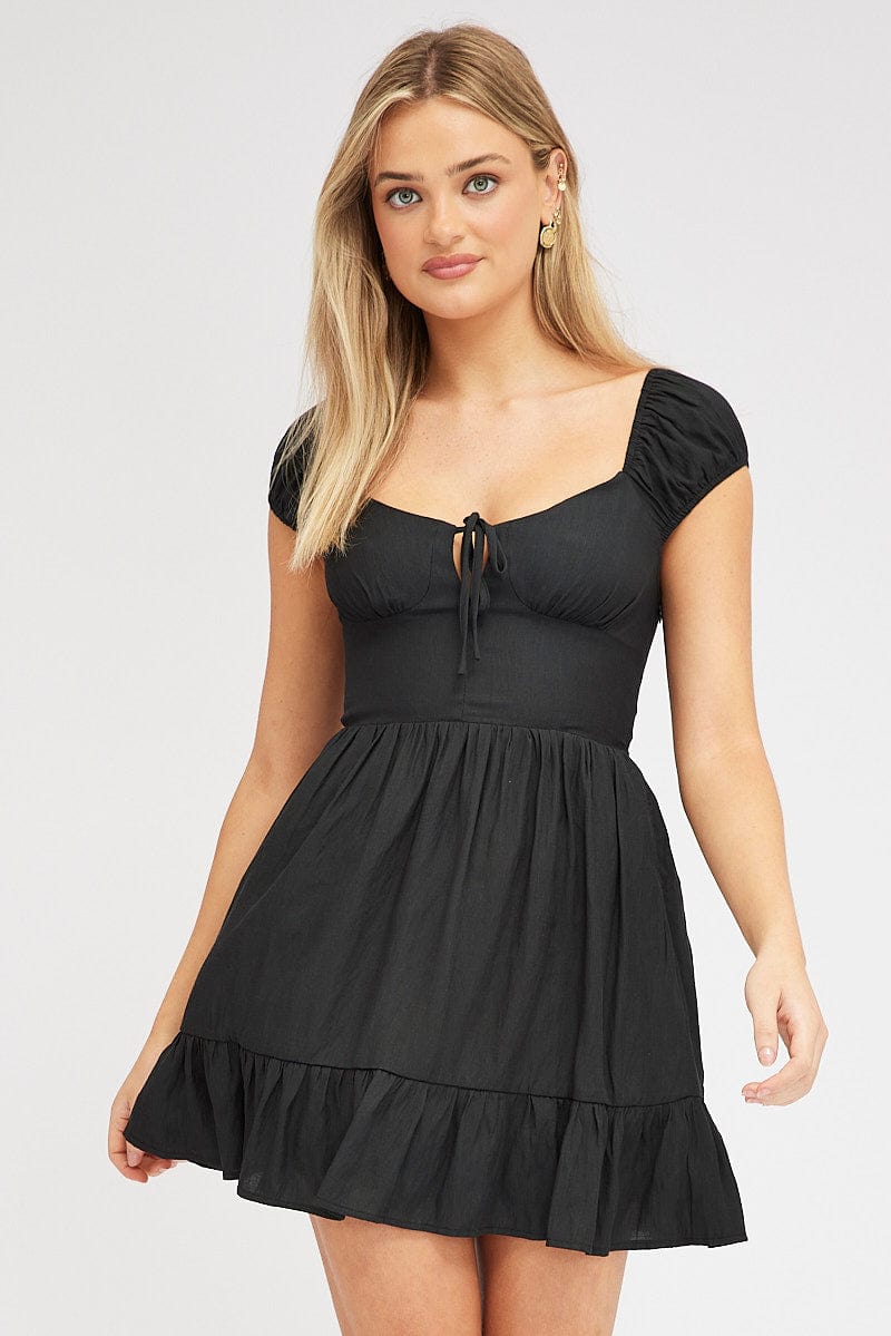 Black Fit And Flare Dress Mini