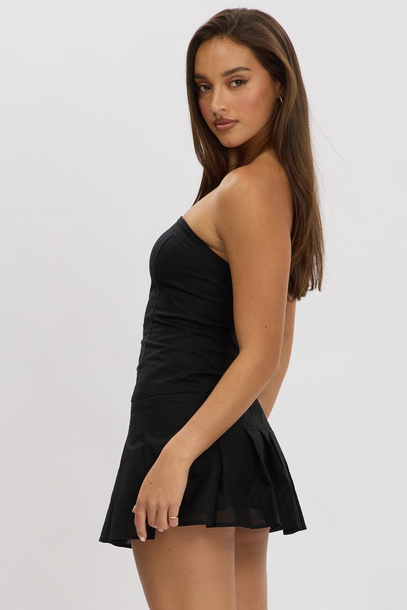 Black Strapless Mini Dress