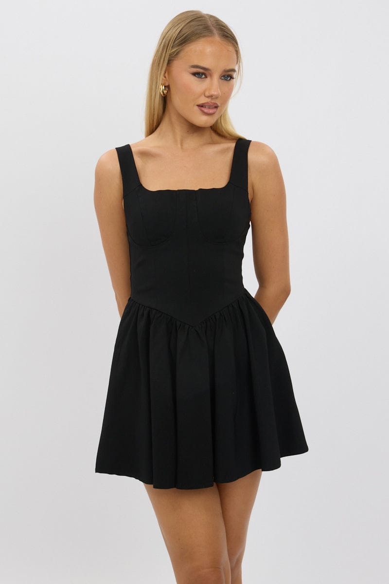 Black Fit And Flare Dress Mini