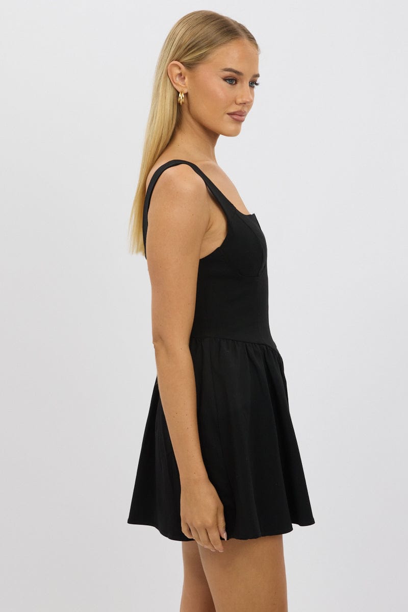Black Fit And Flare Dress Mini