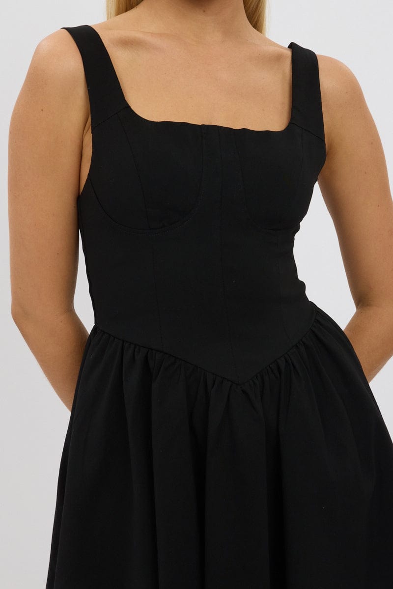 Black Fit And Flare Dress Mini