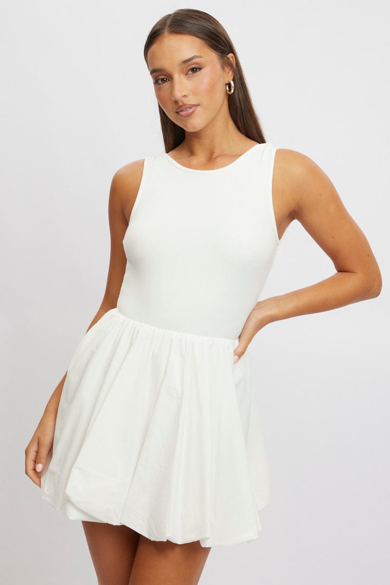 White Bubble Dress Mini