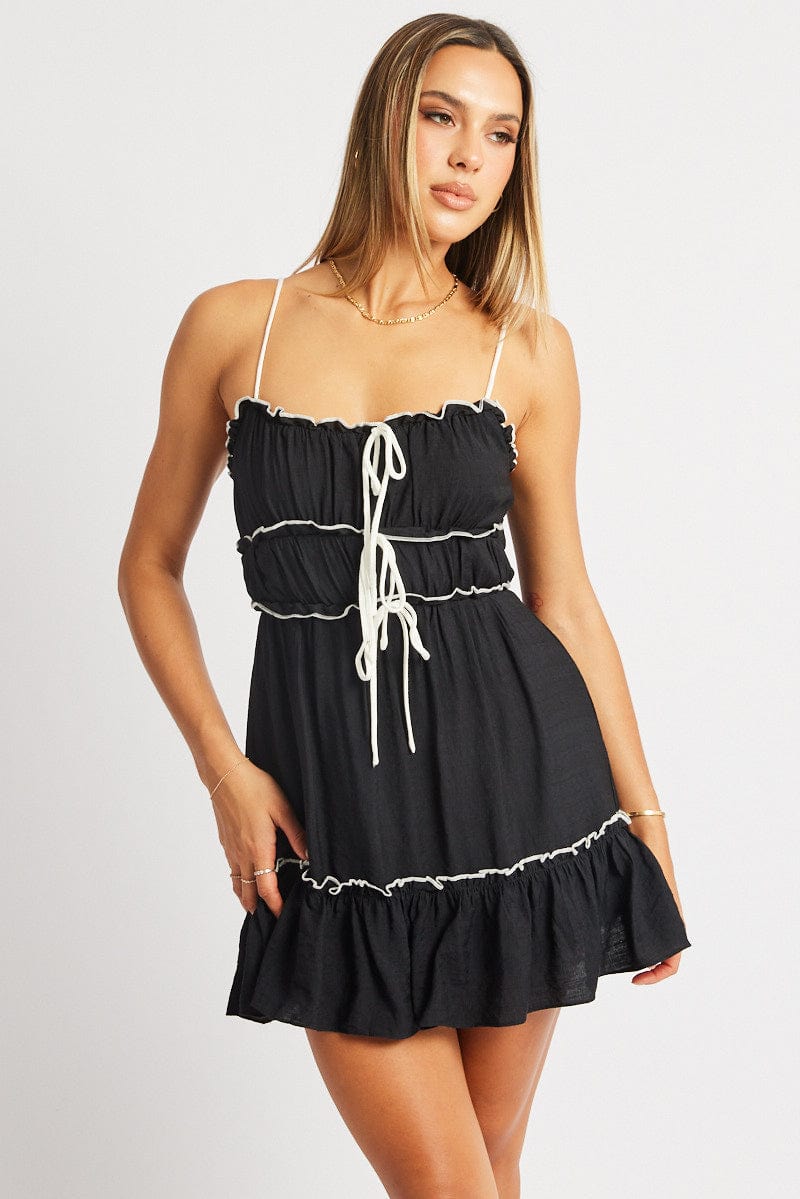 Black Fit And Flare Dress Mini