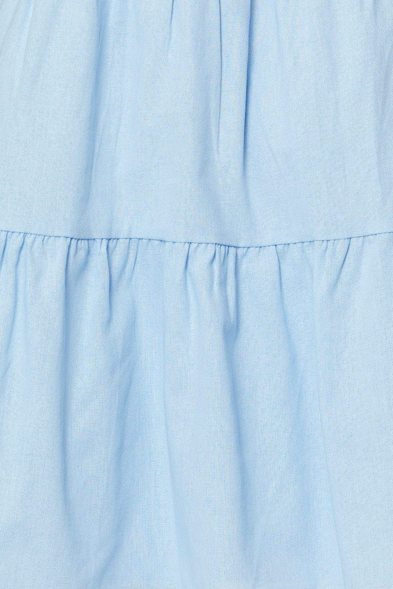 Blue A Line Dress Mini
