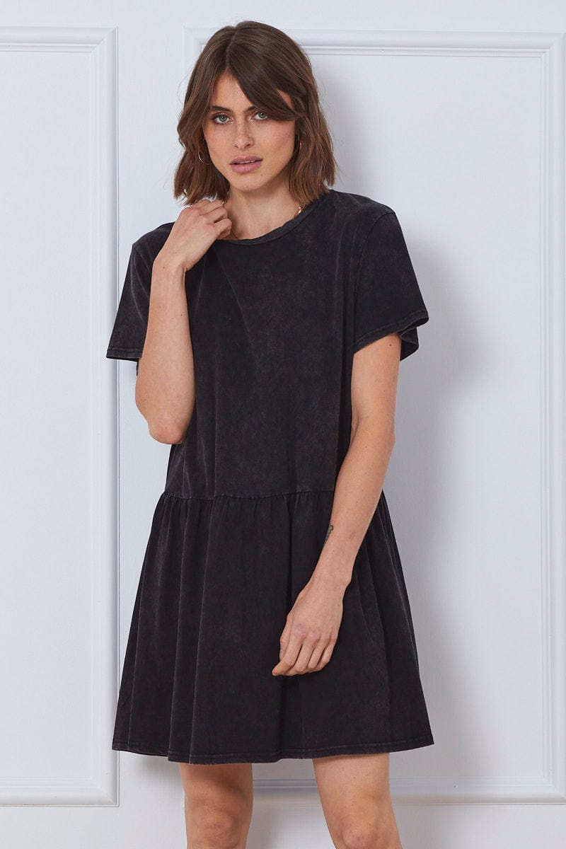 Black Mini Dress Short Sleeve