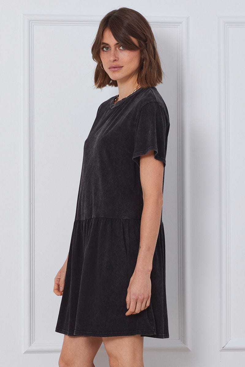Black Mini Dress Short Sleeve